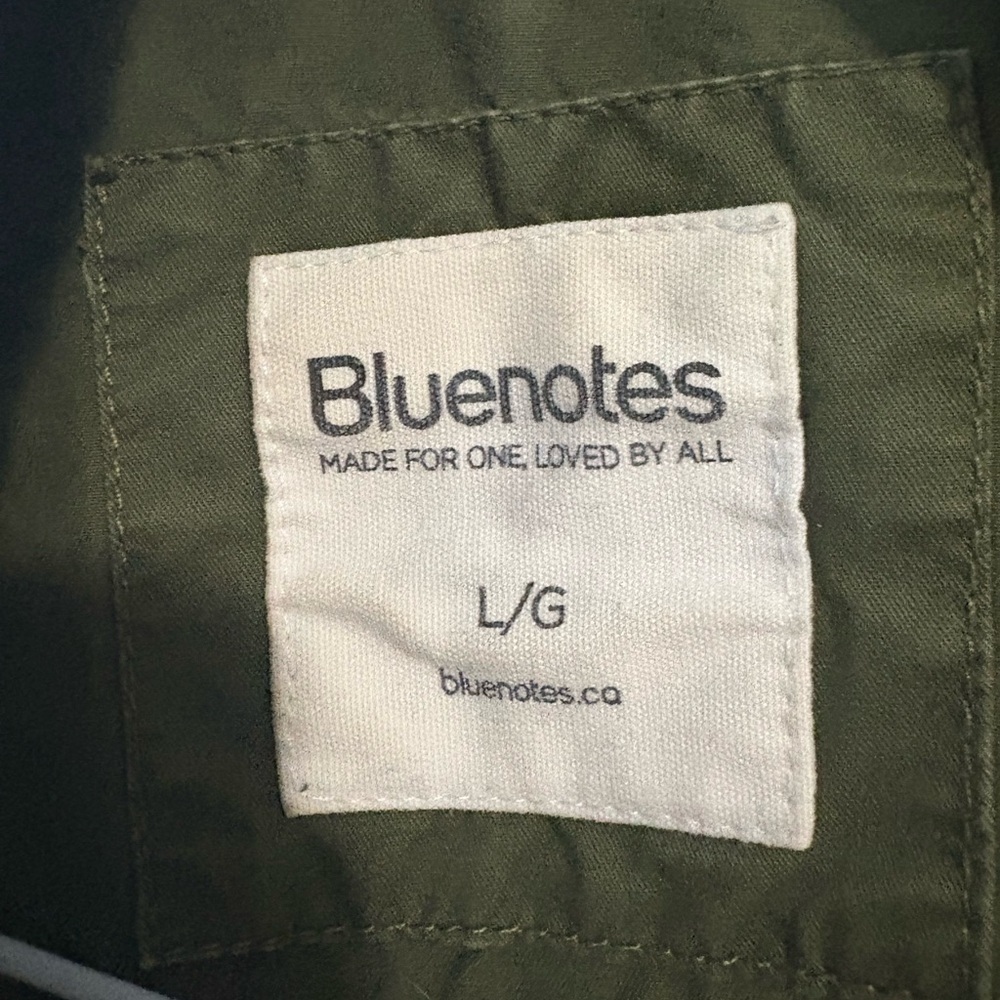 Bluenotes size large Khaki Green Army Utility Vest, zipper front, multi pockets - Picture 4 of 9